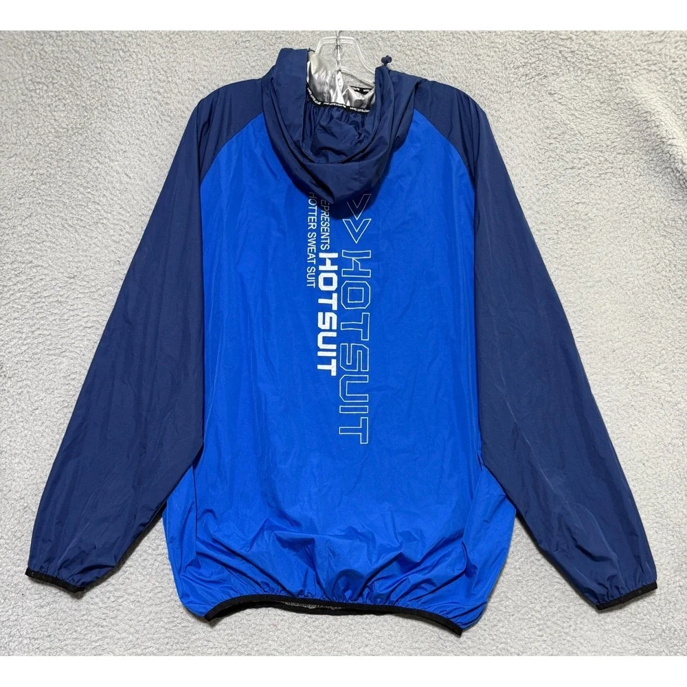 HOTSUIT Sauna Suit for Men's Sweat Sauna Blue Jacket Gym Workout Size 3XL